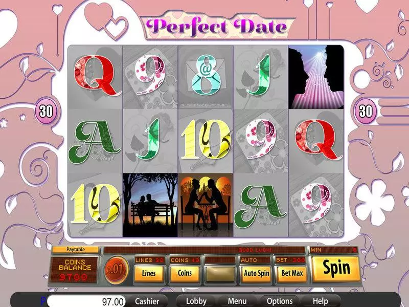 Perfect Date Slots made by Saucify - Main Screen Reels