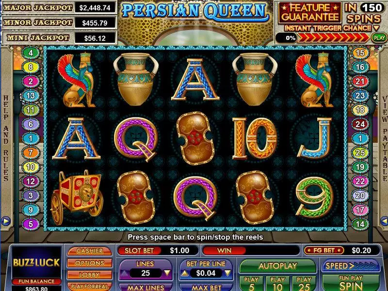 Persian Queen Slots made by NuWorks - Main Screen Reels