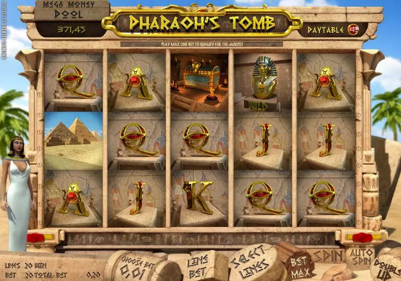 Pharaoh's Tomb Slots made by Sheriff Gaming - Main Screen Reels