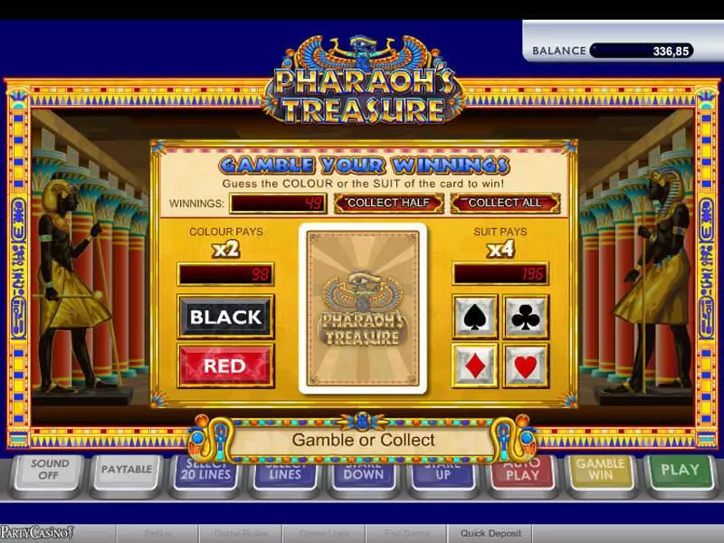 Pharaoh's Treasure Slots made by bwin.party - Gamble Screen