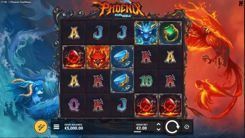 Phoenix Duel Reel Slots made by Hacksaw Gaming - Main Screen Reels