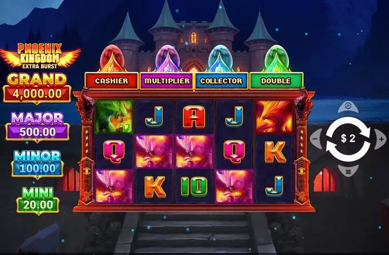 Phoenix Kingdom Extra Burst Slots made by Wizard Games - Main Screen Reels