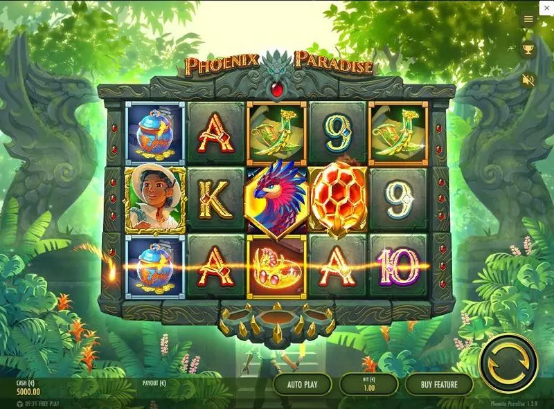 Phoenix Paradise Slots made by Thunderkick - Main Screen Reels