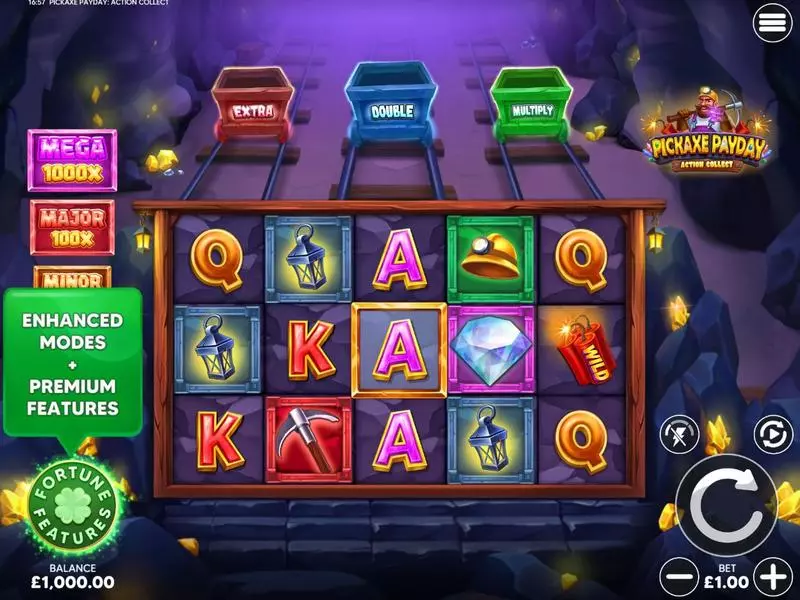 Pickaxe Payday Action Collect Slots made by Four Leaf Gaming - Main Screen Reels