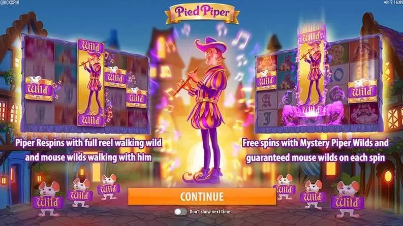 Pied Piper Slots made by Quickspin - Info and Rules