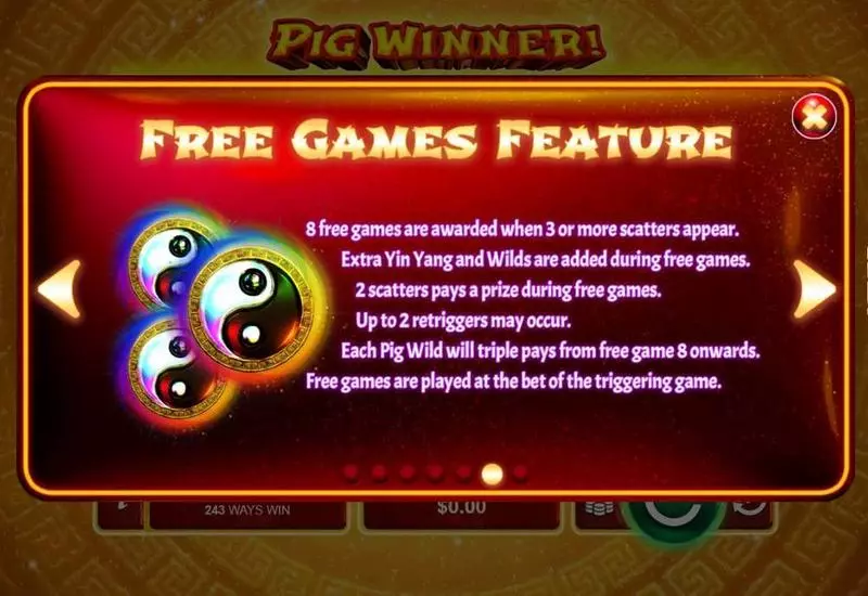 Pig Winner Slots made by RTG - Free Spins Feature