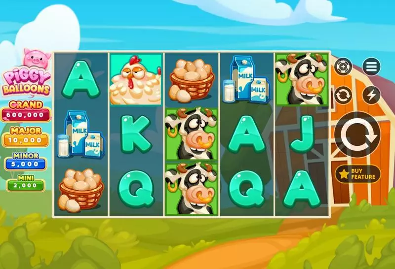 Piggy Balloons Slots made by Apparat Gaming - Main Screen Reels
