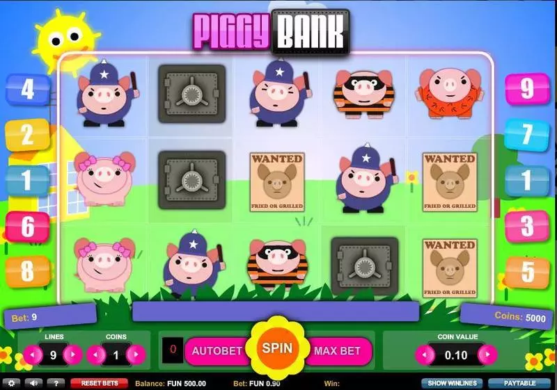 Piggy Bank Slots made by 1x2 Gaming - Main Screen Reels