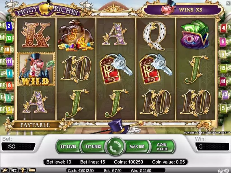 Piggy Riches Slots made by NetEnt - Main Screen Reels