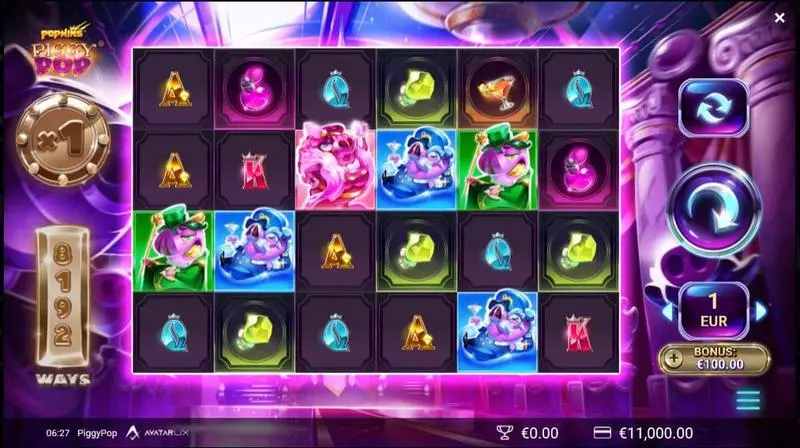 PiggyPop Slots made by AvatarUX - Main Screen Reels