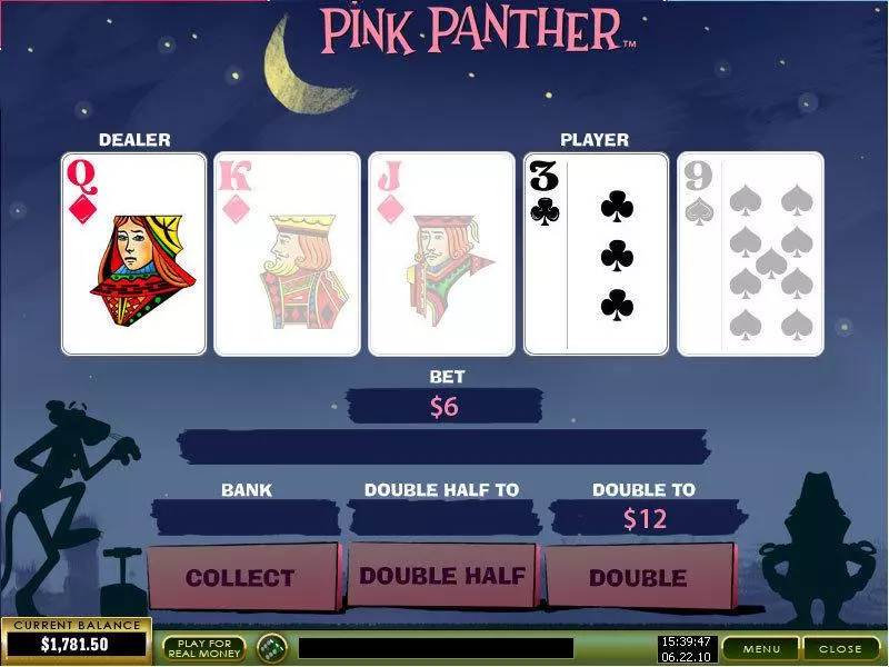 Pink Panther Slots made by PlayTech - Gamble Screen