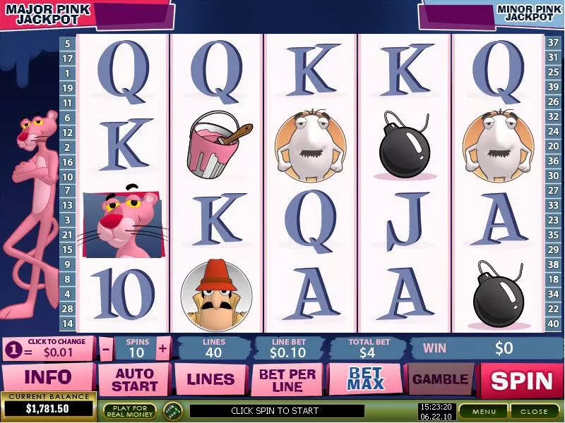 Pink Panther Slots made by PlayTech - Main Screen Reels