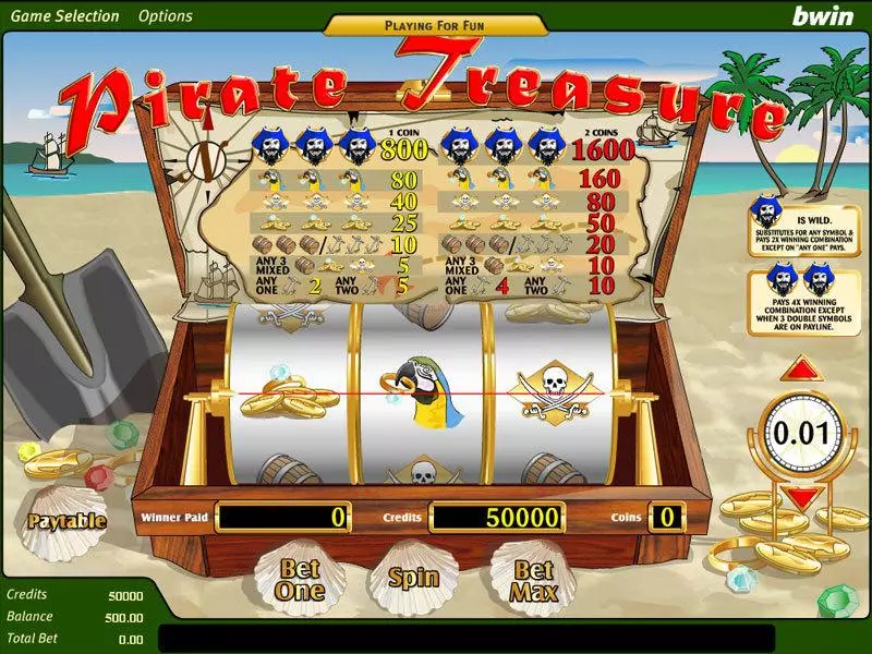 Pirate Treasure Slots made by Amaya - Main Screen Reels
