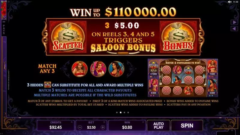 Pistoleras Slots made by Microgaming - Info and Rules