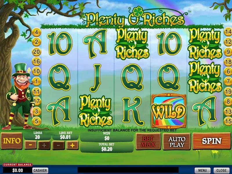Plenty O'Riches Slots made by PlayTech - Main Screen Reels