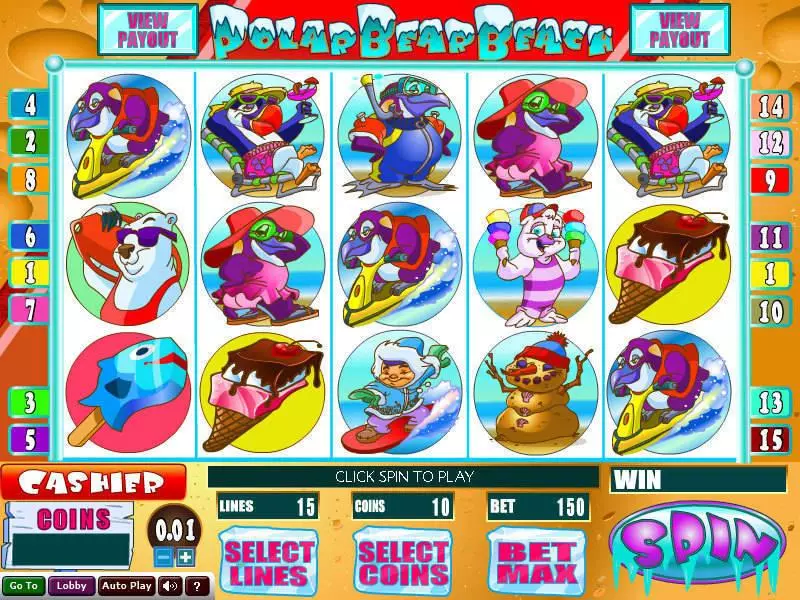 Polar Bear Beach Slots made by Wizard Gaming - Main Screen Reels