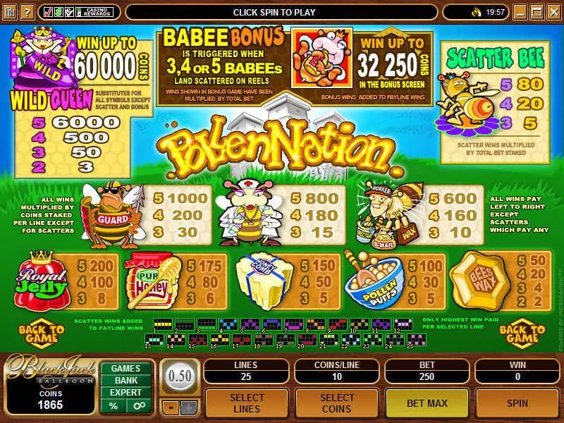 Pollen Nation Slots made by Microgaming - Info and Rules