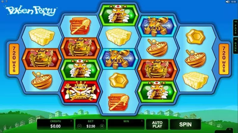 Pollen Party Slots made by Microgaming - Main Screen Reels