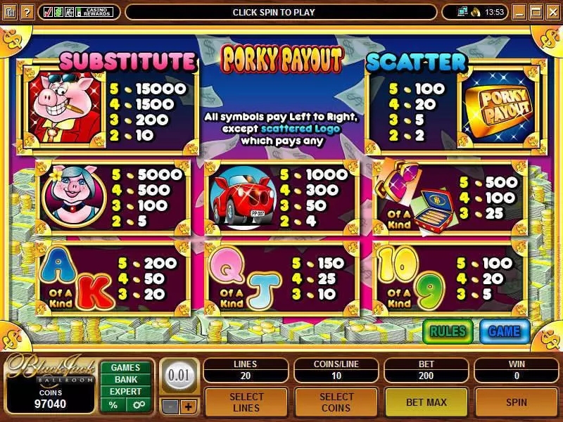 Porky Payout Slots made by Microgaming - Info and Rules
