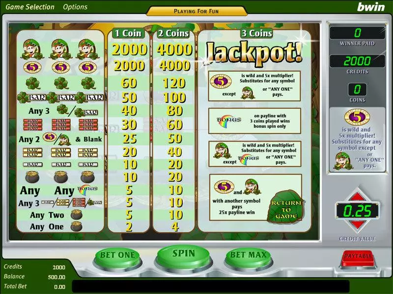 Pot O' Gold Slots made by Amaya - Info and Rules