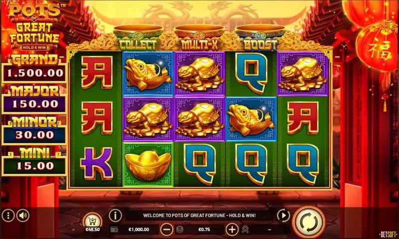 Pots of Great Fortune - Hold & Win Slots made by BetSoft 