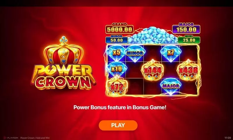 Power Crown Hold And Win Slots made by Playson - Introduction Screen