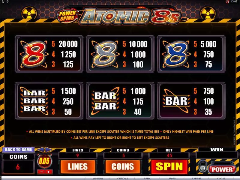 Power Spins - Atomic 8's Slots made by Microgaming - Info and Rules
