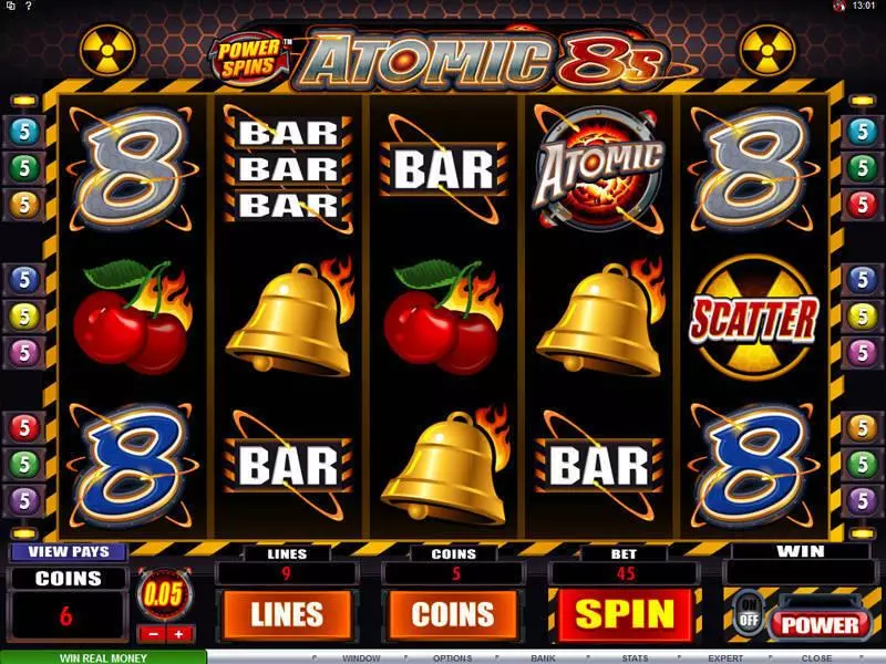 Power Spins - Atomic 8's Slots made by Microgaming - Main Screen Reels