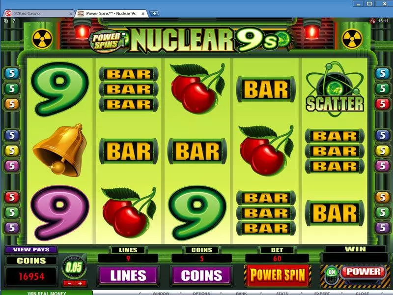 Power Spins - Nuclear 9's Slots made by Microgaming - Main Screen Reels
