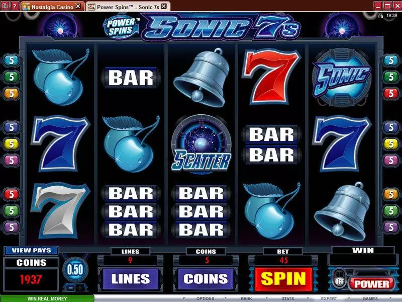 Power Spins - Sonic 7's Slots made by Microgaming - Main Screen Reels