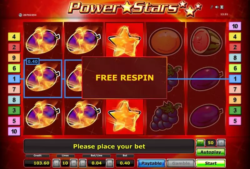 Power Stars Slots made by Novomatic - Bonus 1