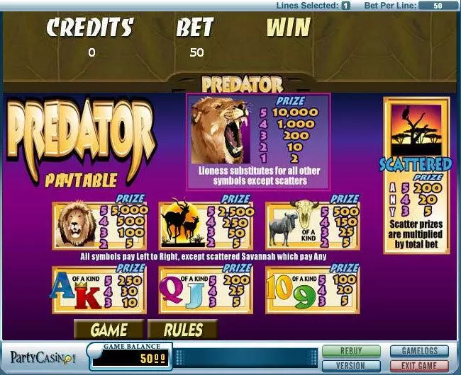 Predator Slots made by bwin.party - Info and Rules