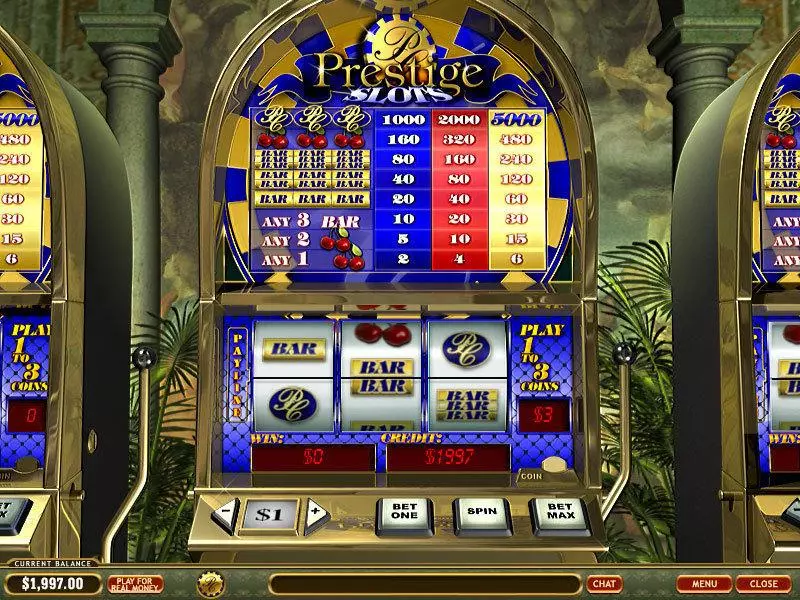 Prestige Slots made by PlayTech - Main Screen Reels