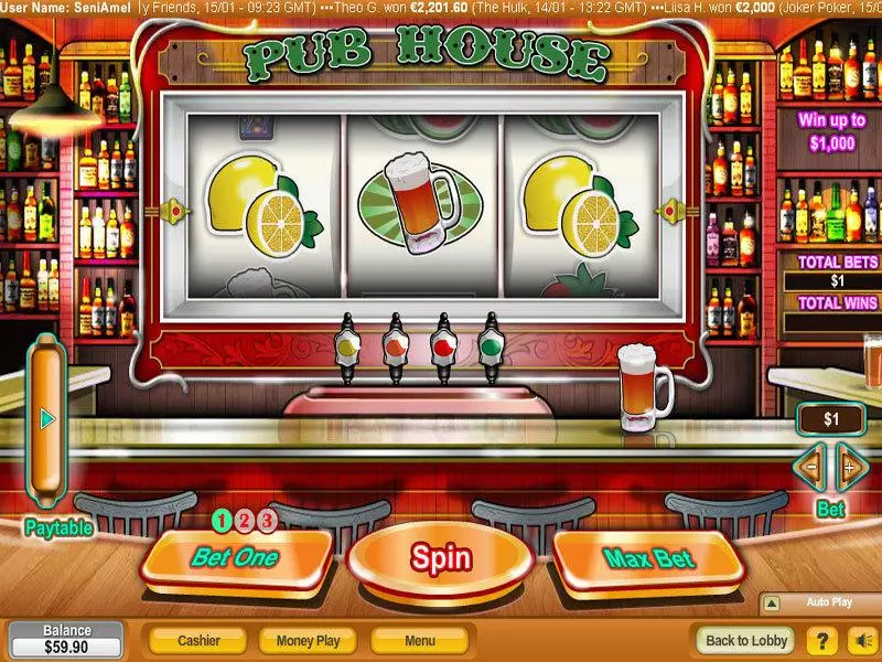 Pub House Slots made by NeoGames - Main Screen Reels