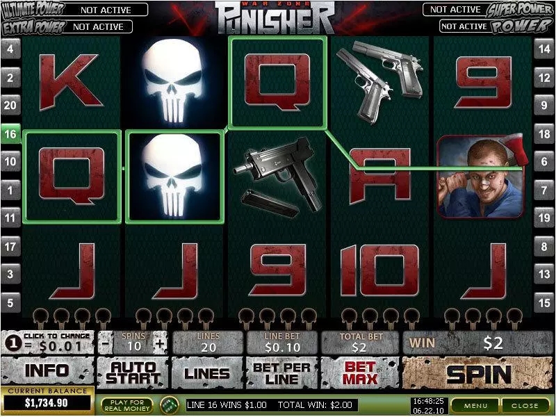 Punisher War Zone Slots made by PlayTech - Main Screen Reels