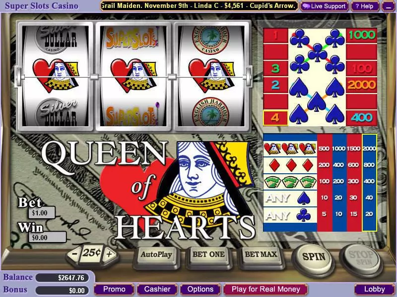 Queen of Hearts Slots made by Vegas Technology - Main Screen Reels