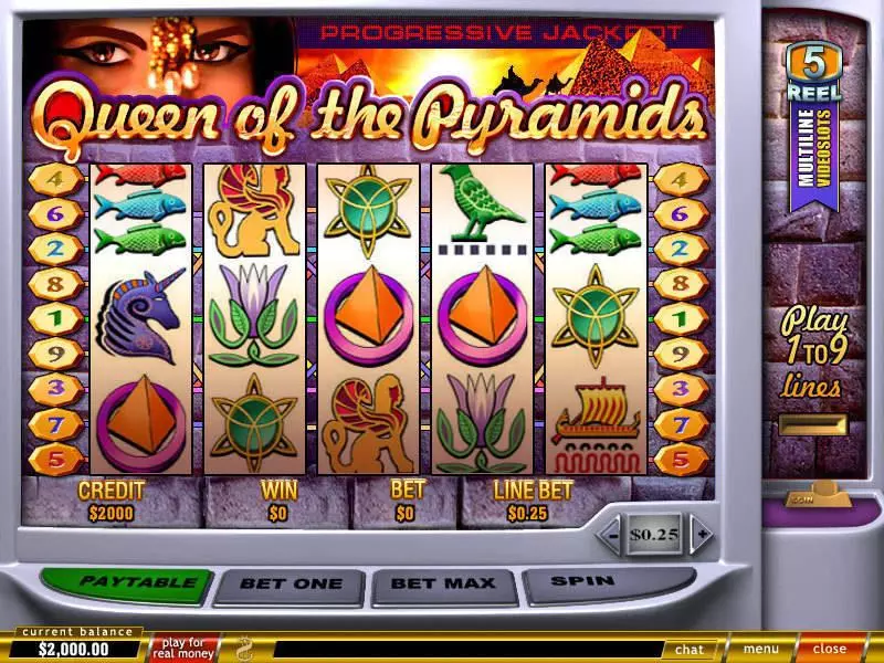 Queen of Pyramids Slots made by PlayTech - Main Screen Reels