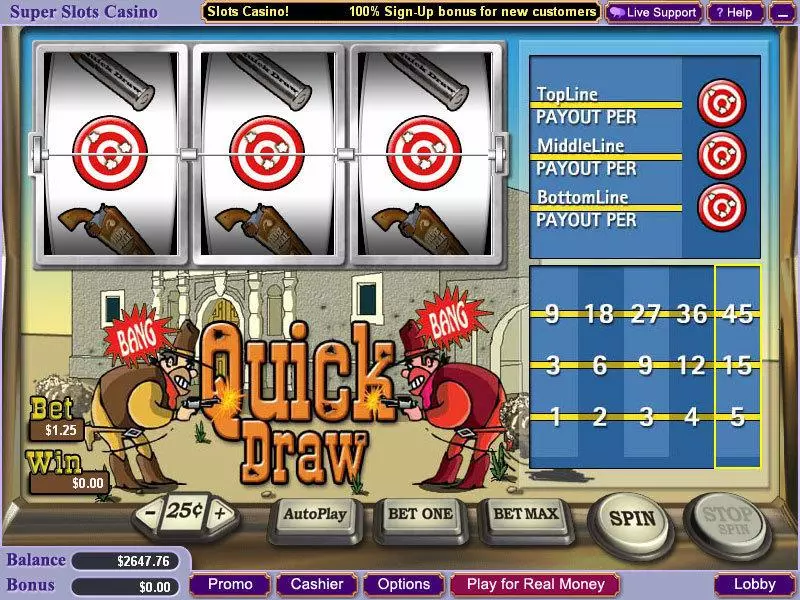 Quick Draw Slots made by Vegas Technology - Main Screen Reels