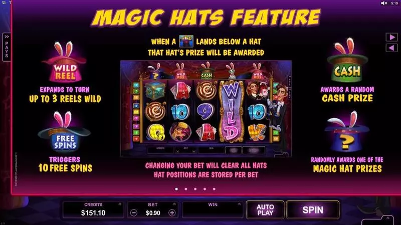 Rabbit in the Hat Slots made by Microgaming - Info and Rules