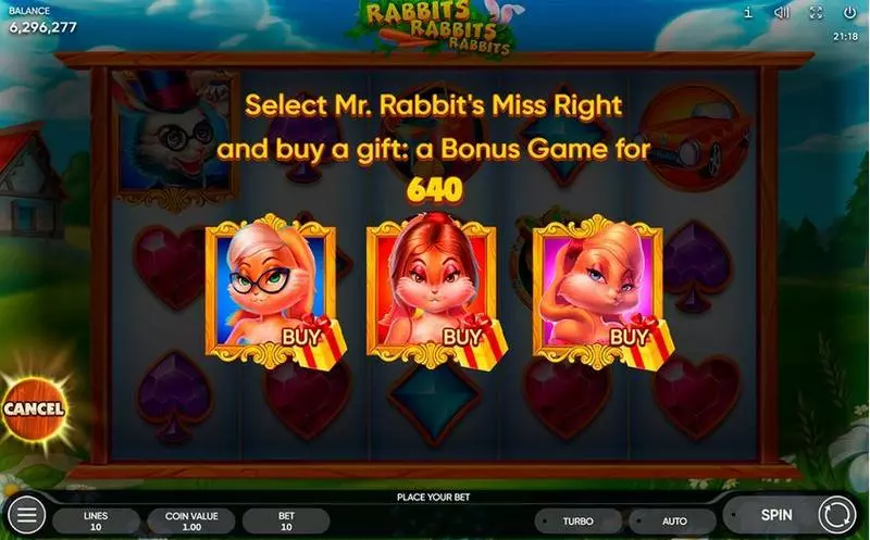 Rabbits, Rabbits, Rabbits! Slots made by Endorphina - Bonus 1
