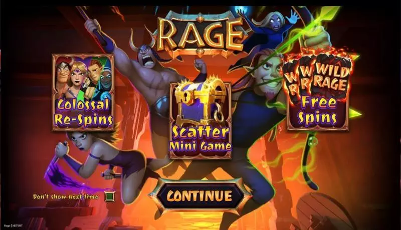 RAGE Slots made by NetEnt - Introduction Screen