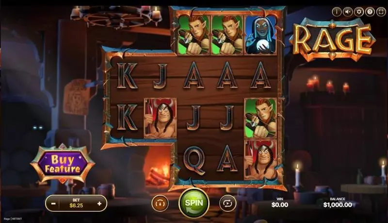 RAGE Slots made by NetEnt - Main Screen Reels