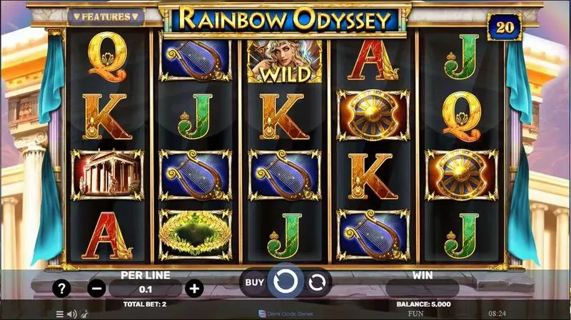Rainbow Odyssey Slots made by Spinomenal - Main Screen Reels