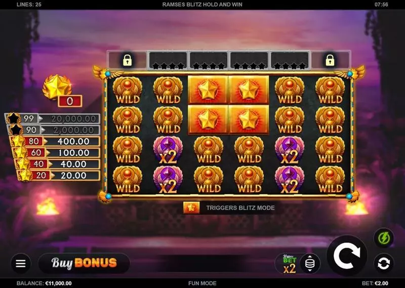 Ramses Blitz Hold and Win Slots made by Kalamba Games - Main Screen Reels