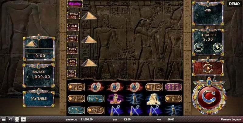 Ramses Legacy Slots made by Red Rake Gaming - Main Screen Reels