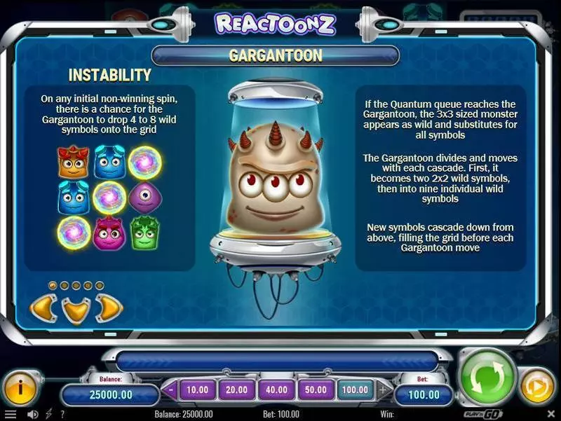 Reactoonz Slots made by Play'n GO - Bonus 1