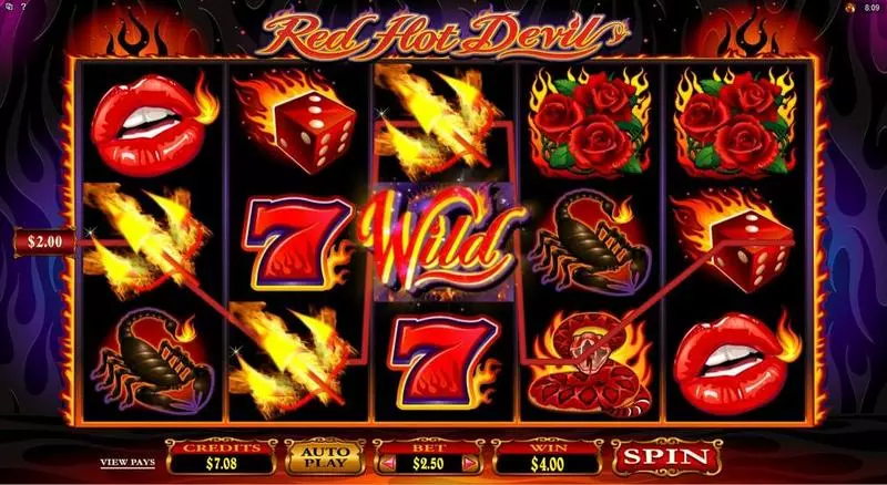 Red Hot Devil Slots made by Microgaming - Main Screen Reels
