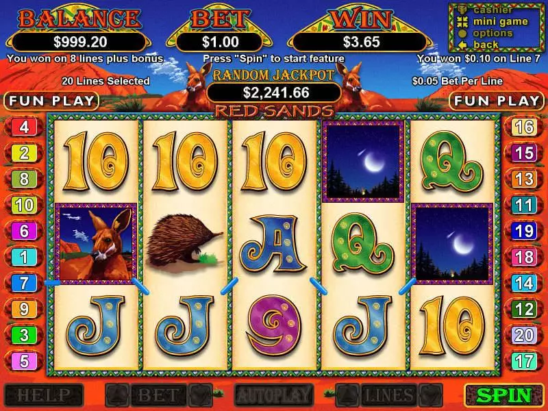 Red Sands Slots made by RTG - Main Screen Reels