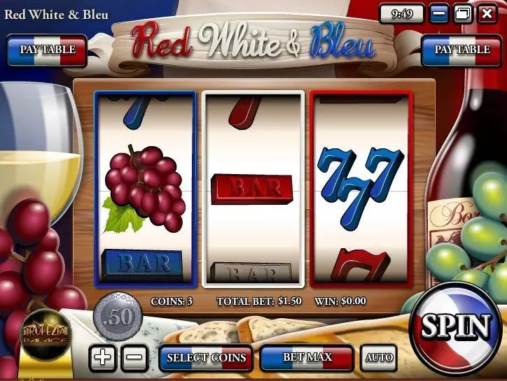 Red White & Blue Slots made by Rival - Main Screen Reels
