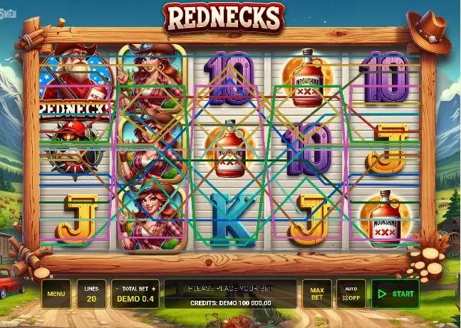 Rednecks Slots made by 5 Men Gaming - Main Screen Reels